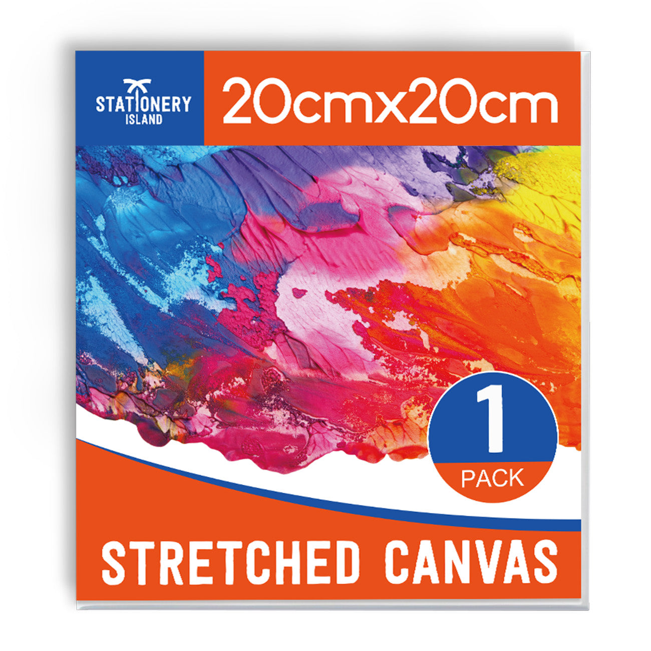 Stationery Island (20X20cm) 8" x 8" White Stretched Canvases - Pack of 1