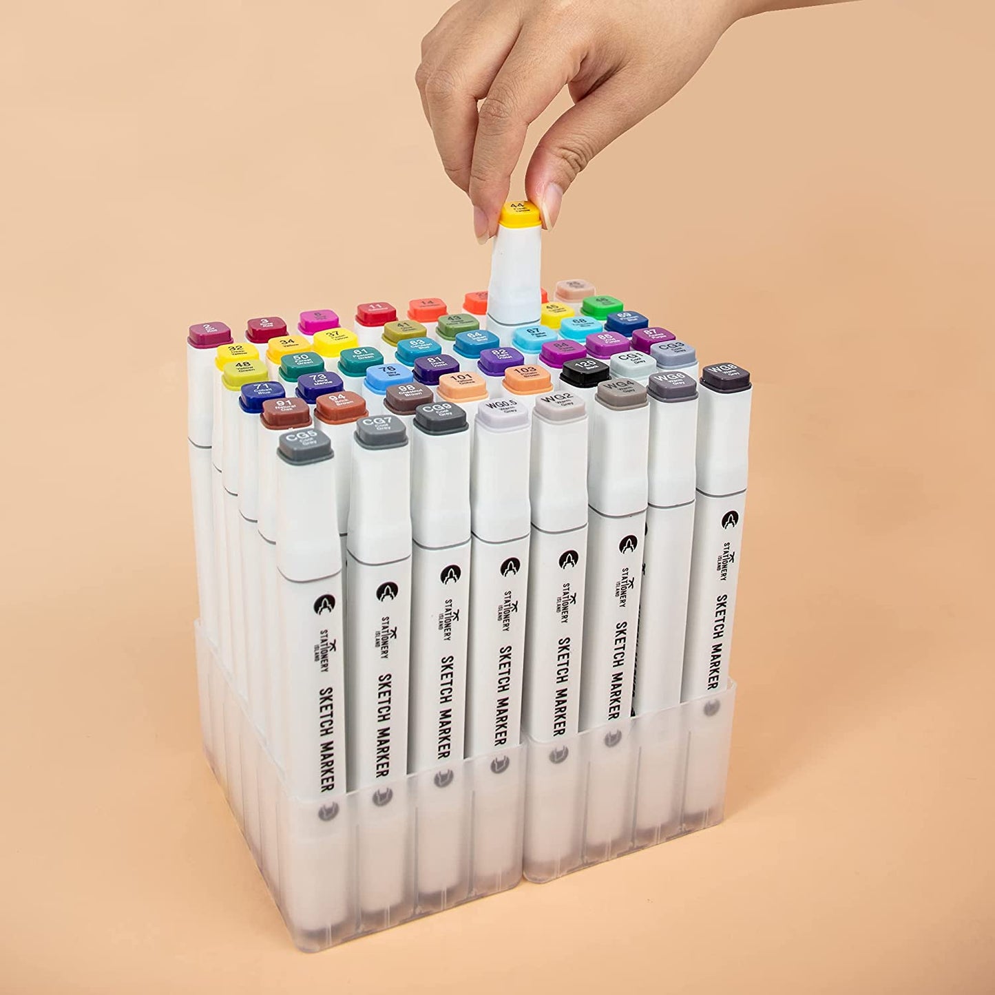 Assorted Colours Sketch Markers & Soft Carry Case - Set of 48