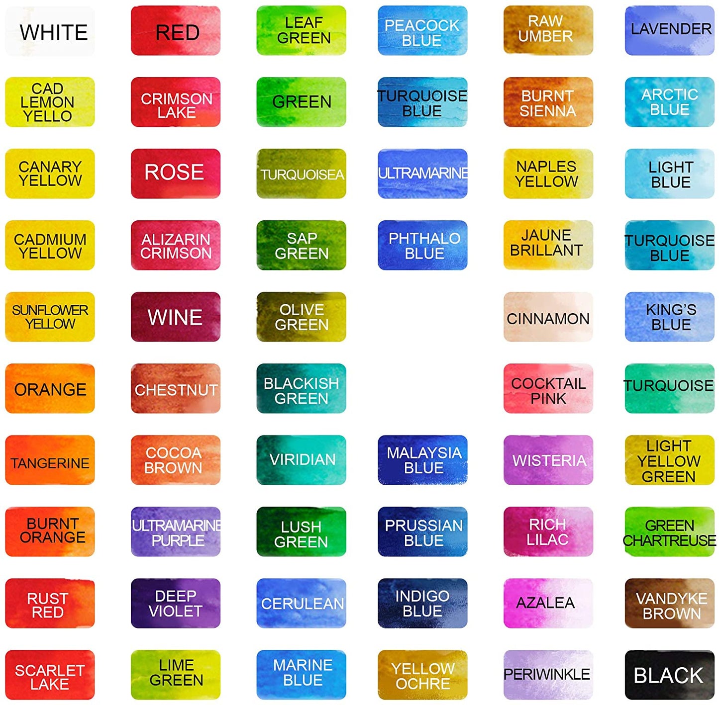 Watercolour Paint Travel Set - 58 Colours + 2 Aqua Brushes