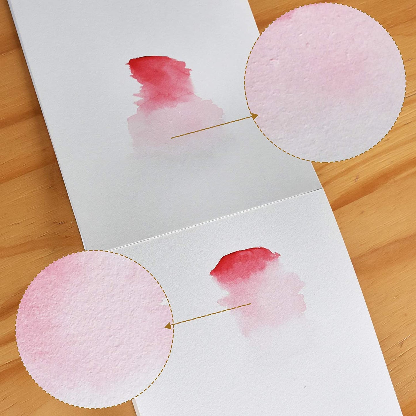 Watercolour paint being used on the A4 Pencilmarch student watercolour paper pad with 300 gsm paper and 30 pages to show the colour appearance on paper - Stationery Island