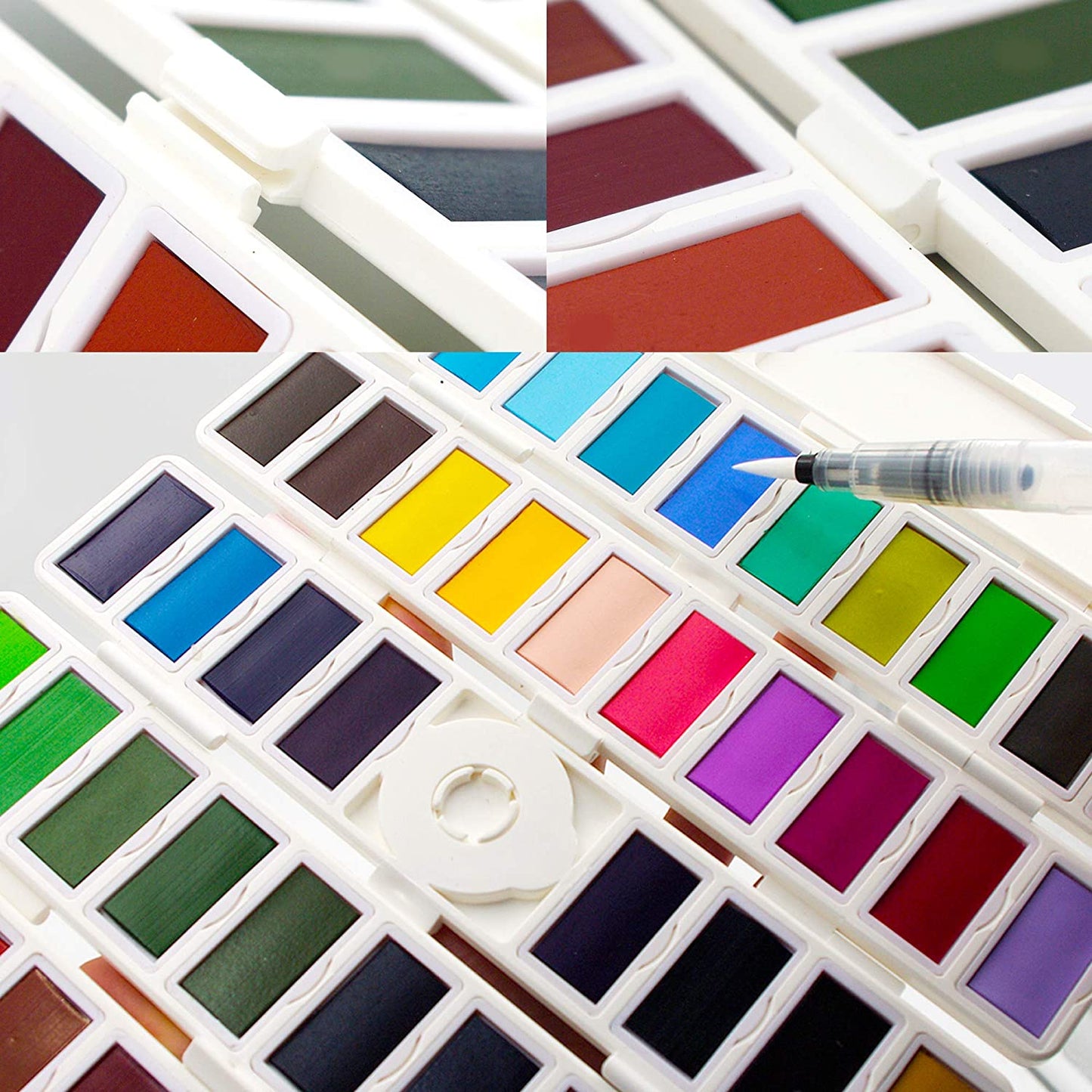 Watercolour Paint Travel Set - 58 Colours + 2 Aqua Brushes