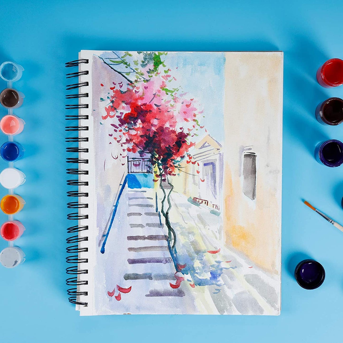 A painted drawing on the TBC sketch book that has 100 sheets, which are 5.5 x 8.5" - Stationery Island