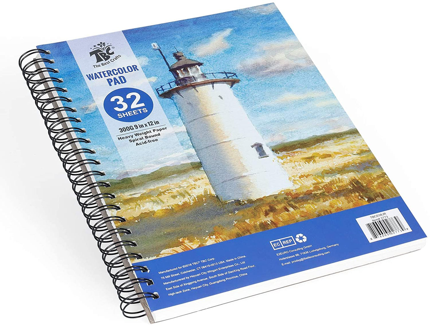 A 9"x12" TBC watercolour paper pad that has 32 sheets - Stationery Island