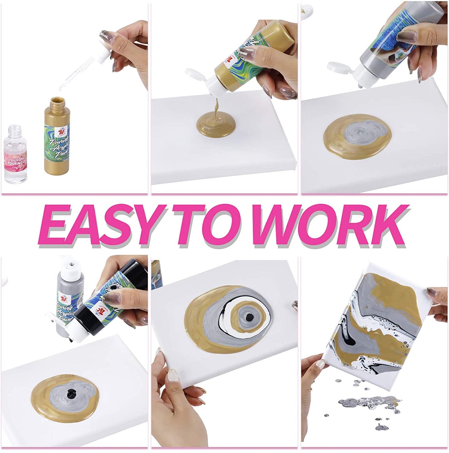 Step by step adding different colours onto a canvas to make a painting background - Stationery Island