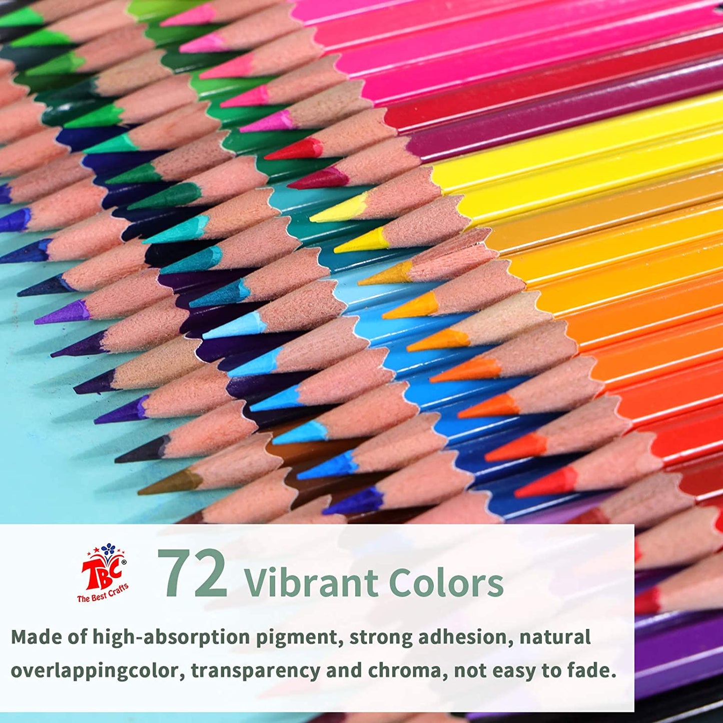 The set of 72 TBC professional watercolour pencils are made of high-absorption pigment, are vibrant colours and are not easy to fade - Stationery Island
