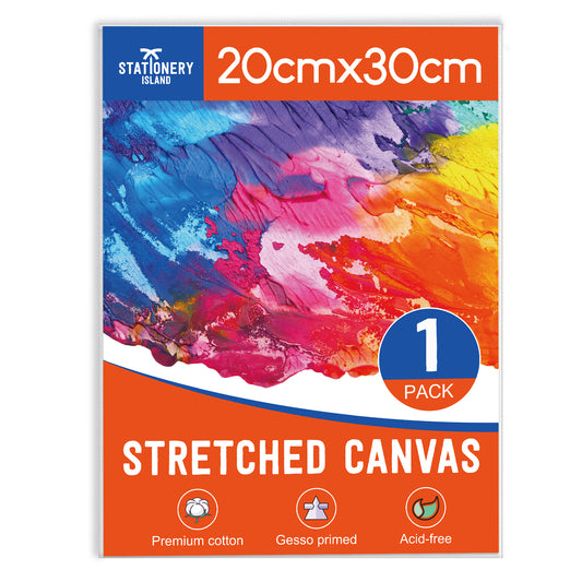 Stationery Island (20X30cm) 8" x 12" White Stretched Canvases - Pack of 1