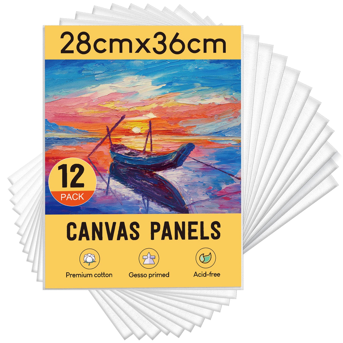 Stationery Island  (28X36cm) 11" x 14" White Canvas Panels - Pack of 12