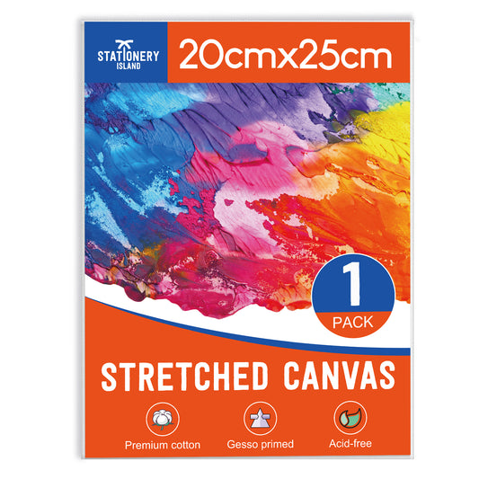 Stationery Island (20X25cm) 8" x 10" White Stretched Canvases - Pack of 1