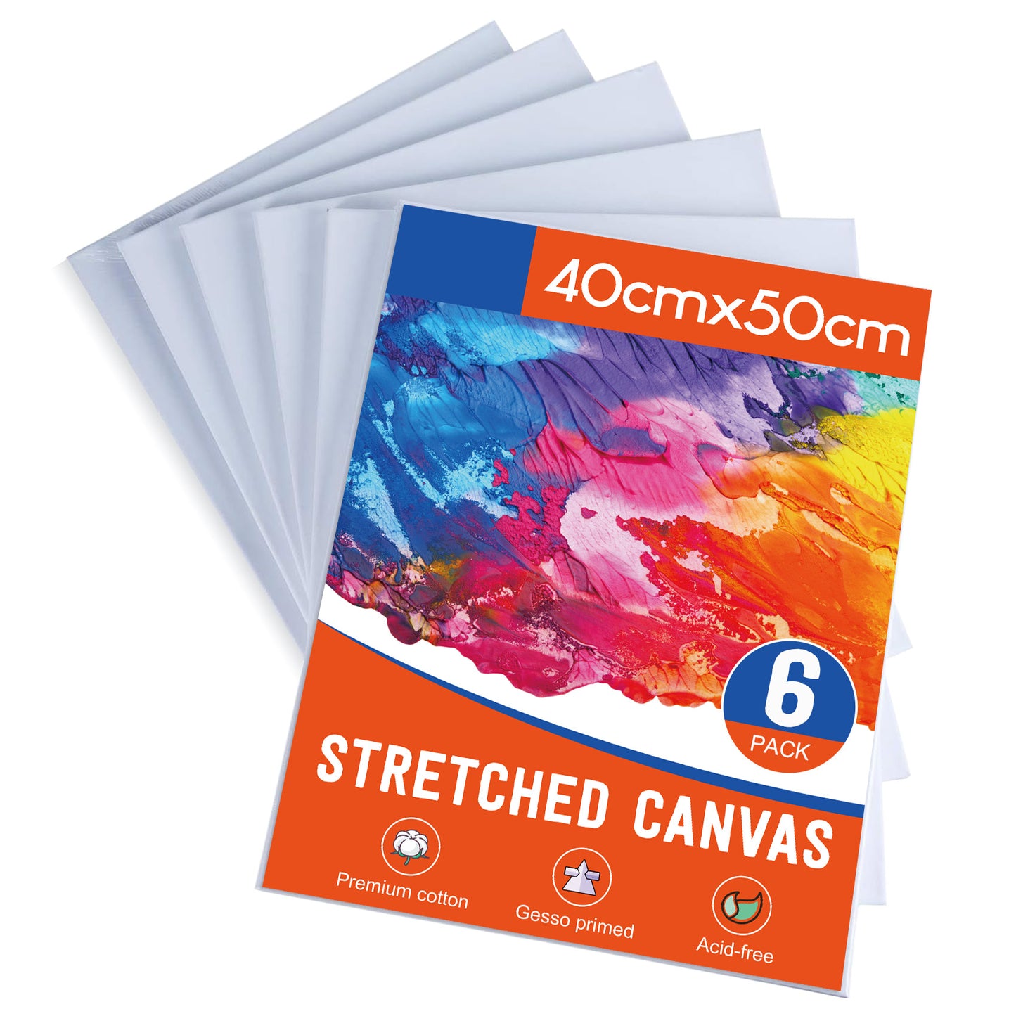 Stationery Island (40X50cm) 16" x 20" White Stretched Canvases - Pack of 6