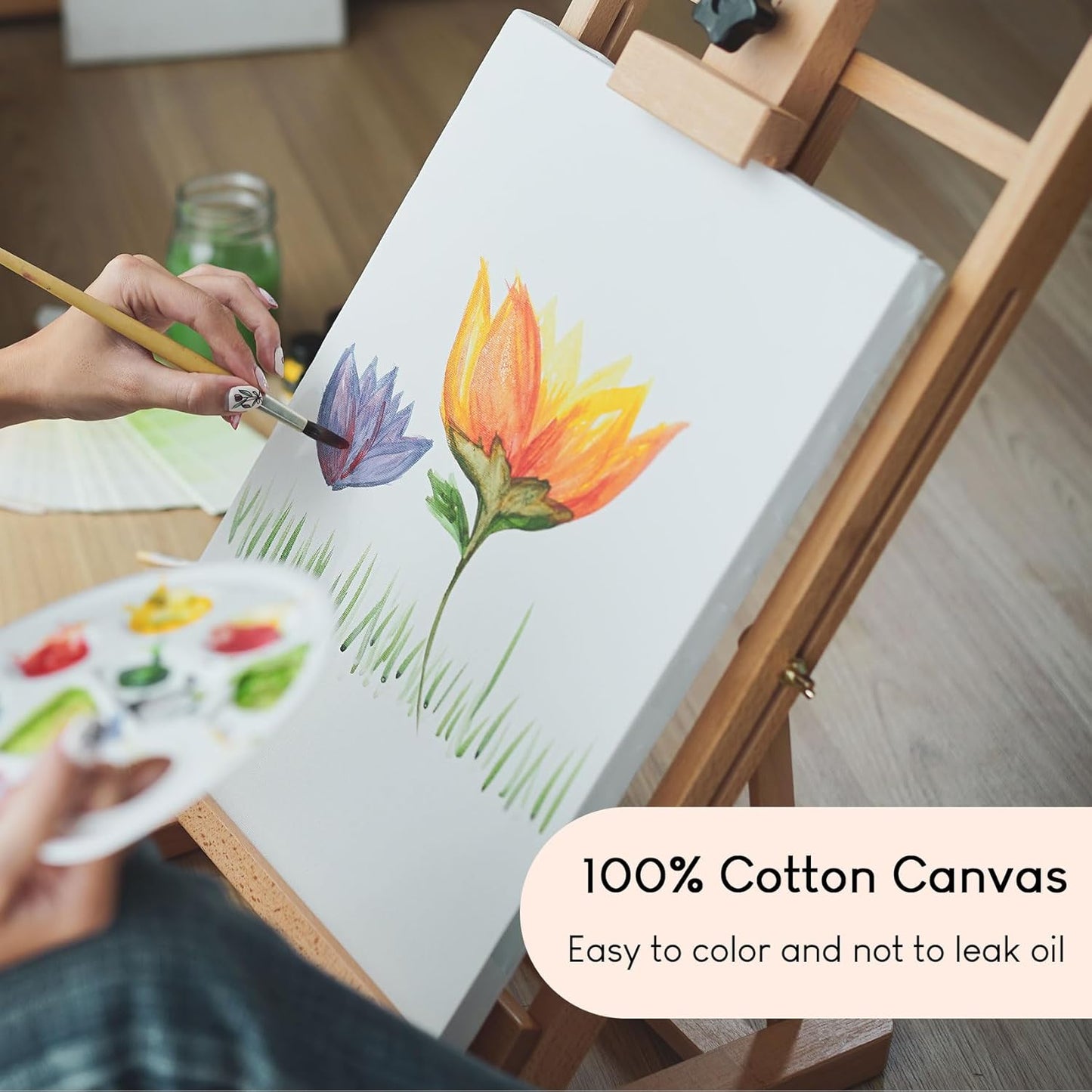 Stationery Island (24X30cm) 9" x 12" White Stretched Canvases - Pack of 4