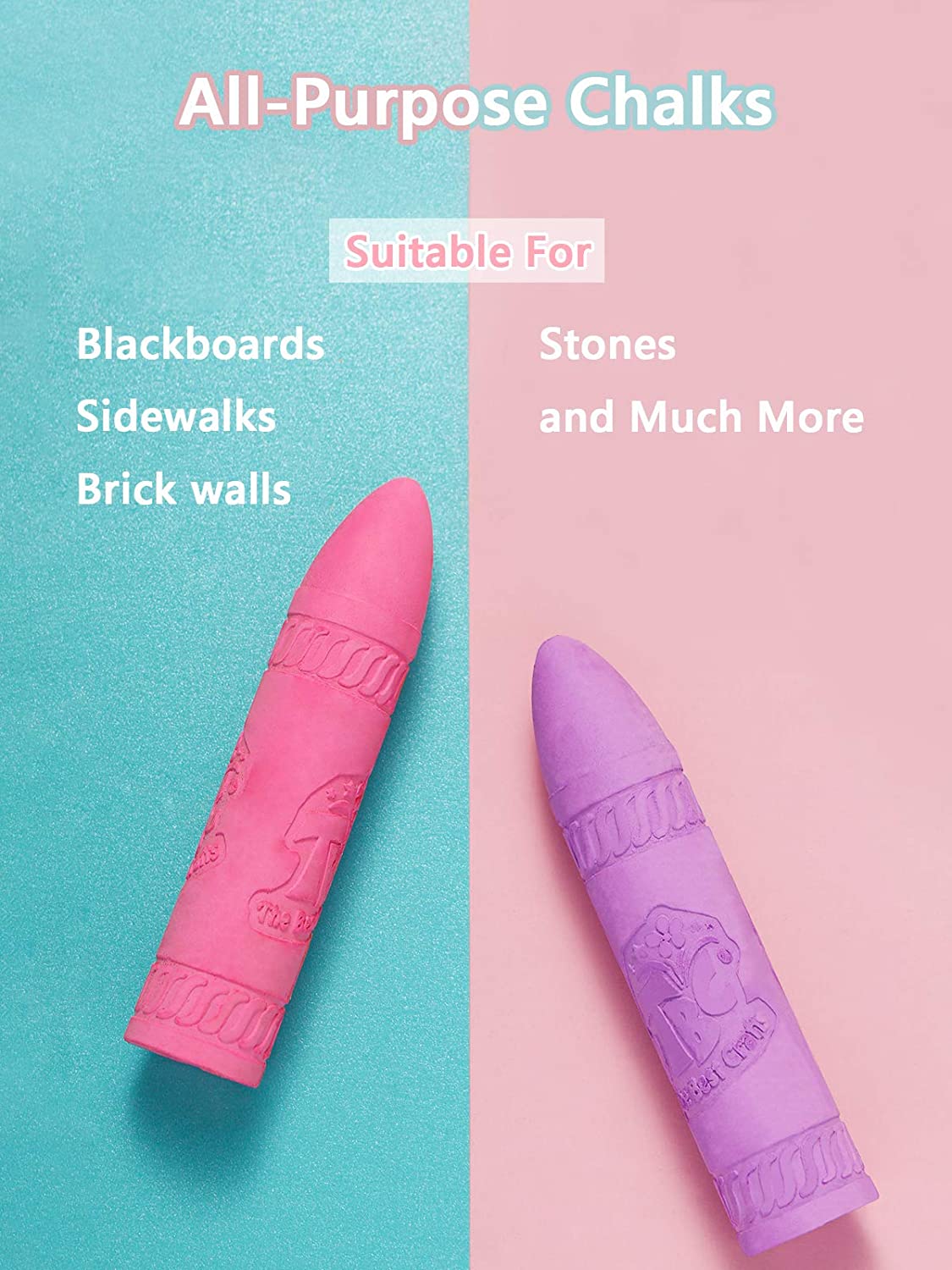 The TBC washable sidewalk neon glitter chalks are suitable for blackboards, sidewalks, brick walls, stones and more - Stationery Island 