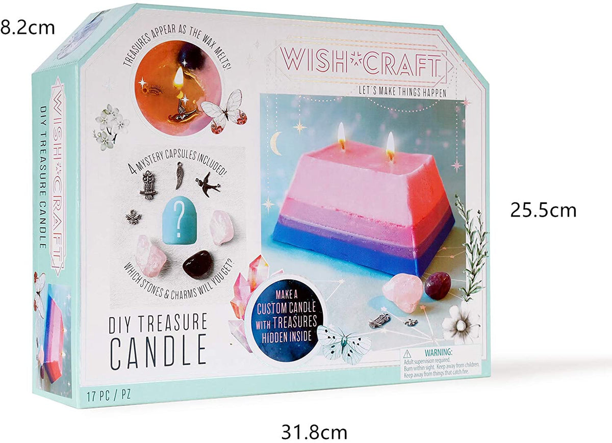 Measurements of the TBC DIY candle kit project for kids box - Stationery Island 