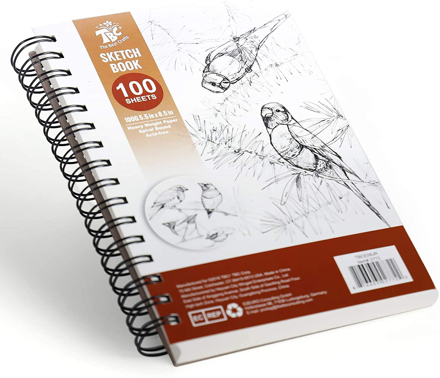 1pc Sketch Book, 5.5 x 8.5 Inches Sketchbook, 100 Sheets Top