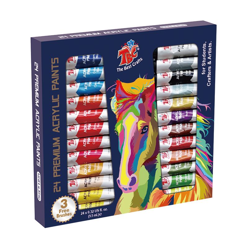 Outer packaging of 24 colours acrylic paint set - Stationery Island