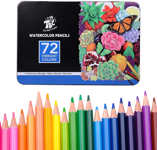 A set of 72 TBC professional watercolour pencils - Stationery Island 
